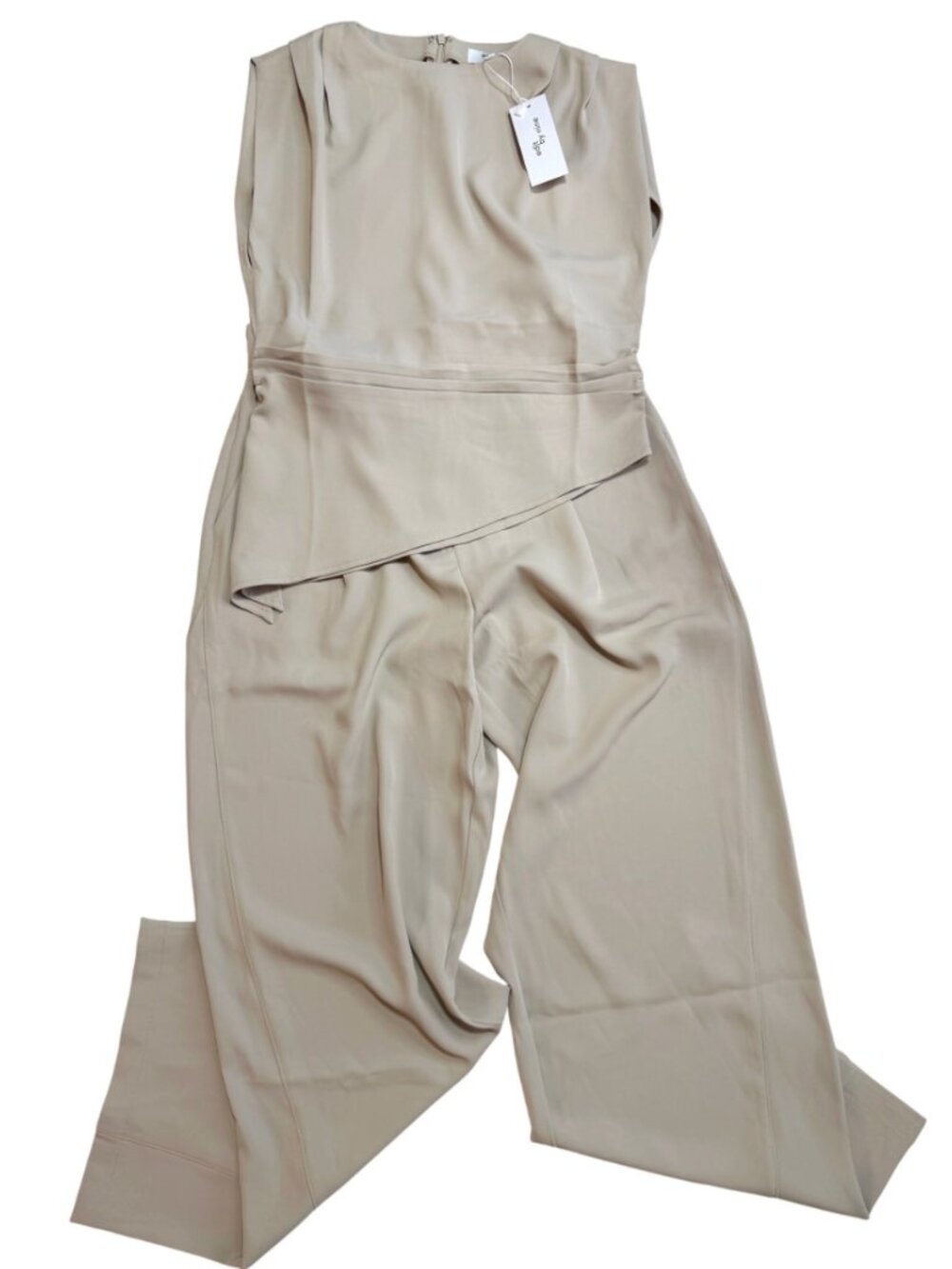 Edit by Nine Beige Jumpsuit Set Top + Pants NWT Size S